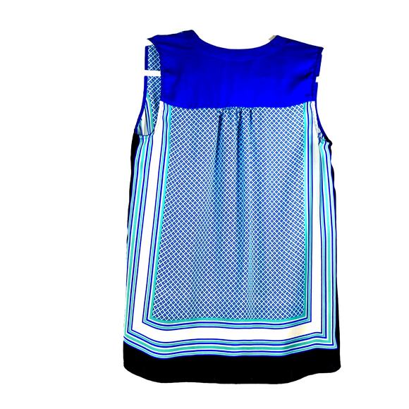 Ann Taylor Loft Scarf Print Tank Top Career Casual Womens XS V Neck Lightweight - Picture 4 of 6